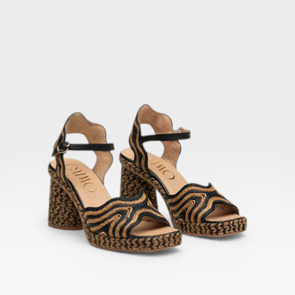 Sandalia tacón Negro  - Gaimo