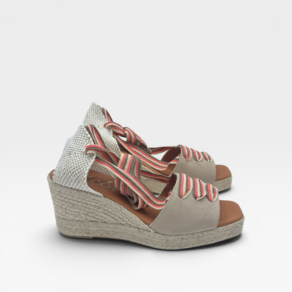 Cuña Serraje beige pados Lurex - Picón