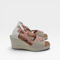 Cuña Serraje beige pados Lurex - Picón
