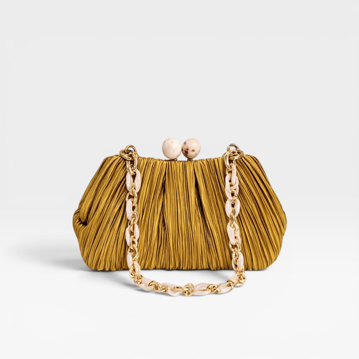 Bolso de mano fiesta plisado dorado- Eferri