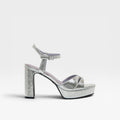 Sandalias de tacón Roseta PLATA  mujer- Mariamare