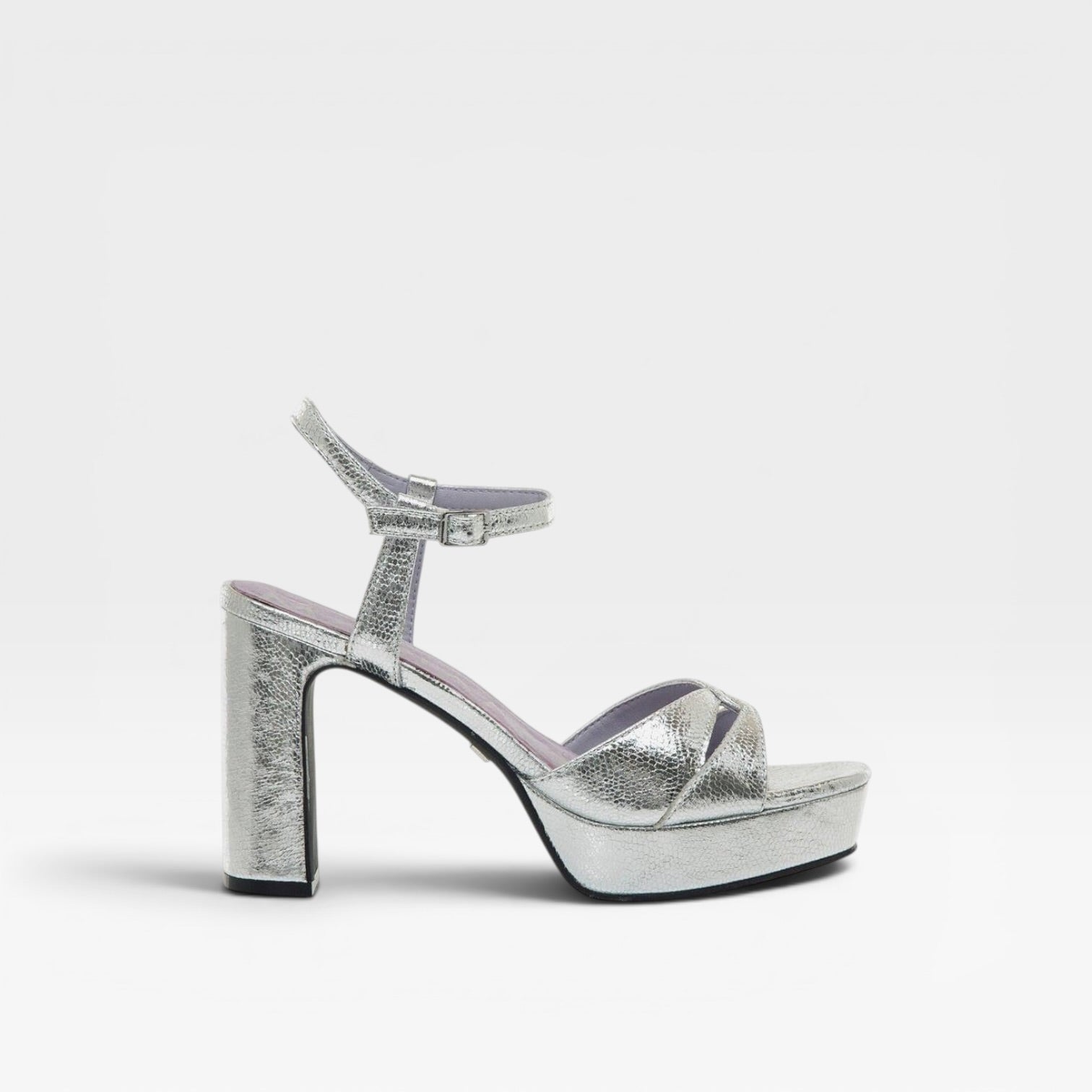Sandalias de tacón Roseta PLATA  mujer- Mariamare