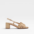 Sandalia tacón tachas beige  - Noa Harmon