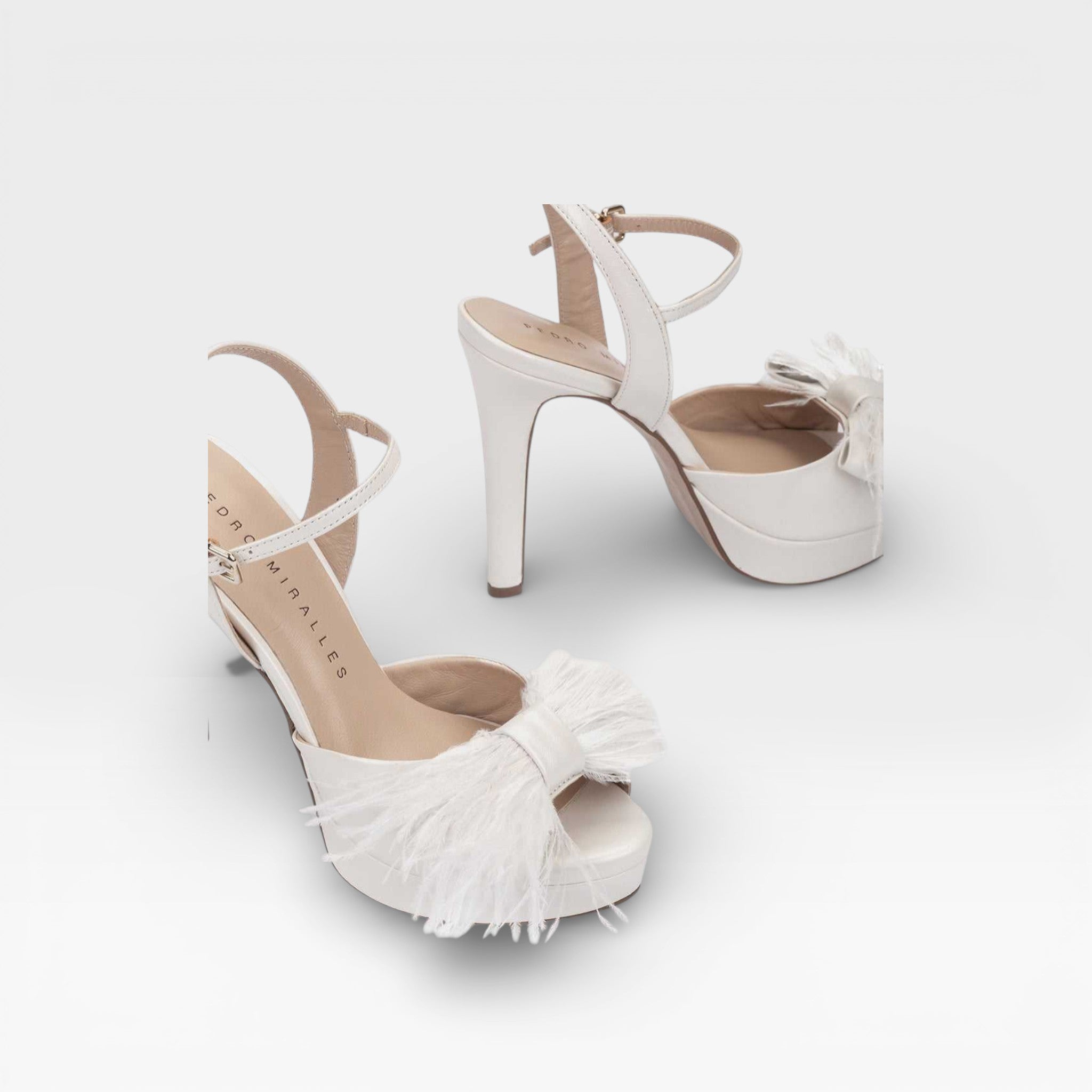 Sandalias Tacón Novia Cíes Blancos - Pedro Miralles
