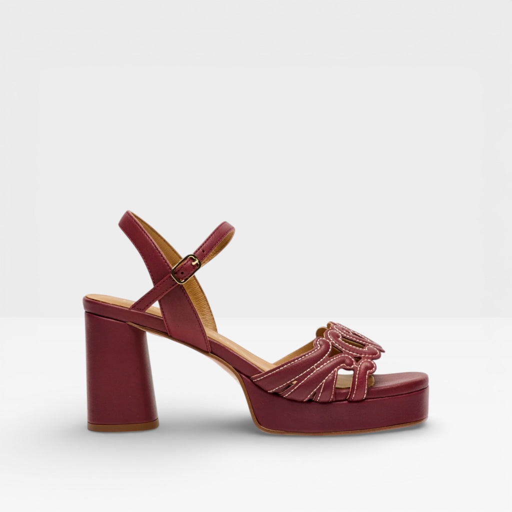 Sandalias Tacón Barciense Rojos - Pedro Miralles