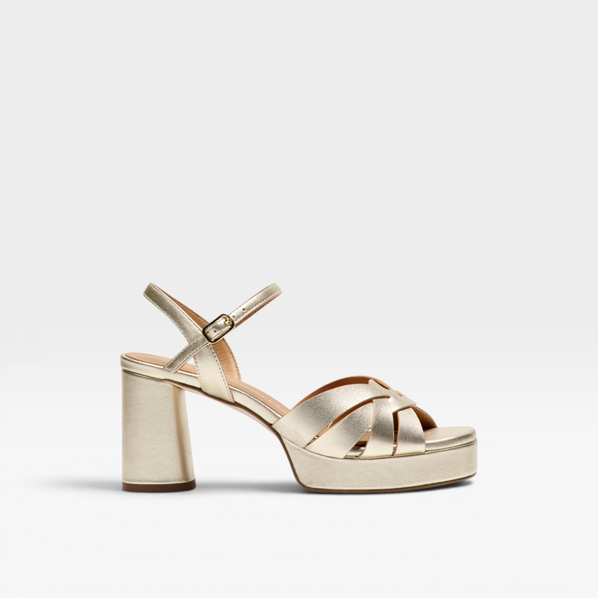 Sandalias Tacón Forte platino - Pedro Miralles