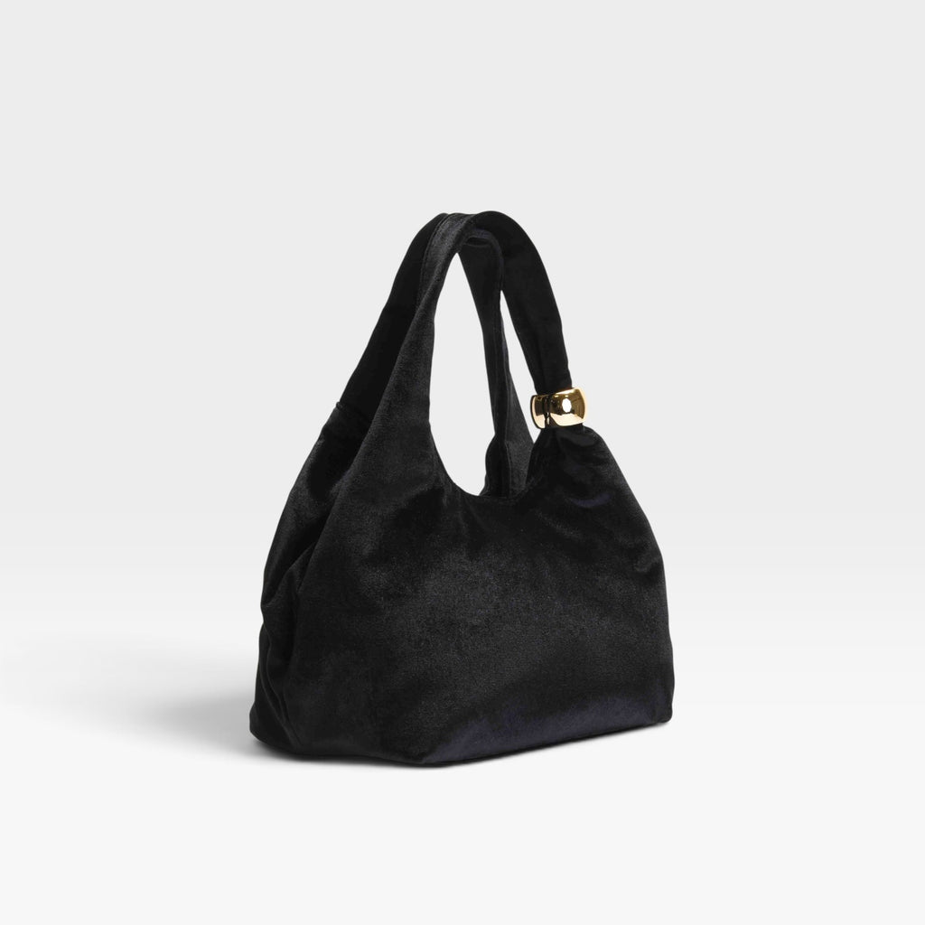 Bolso fiesta negro terciopelo hombro cadena - Azarey