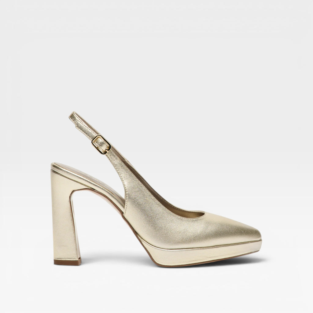Zapatos Tacón Rena Dorado - Pedro Miralles