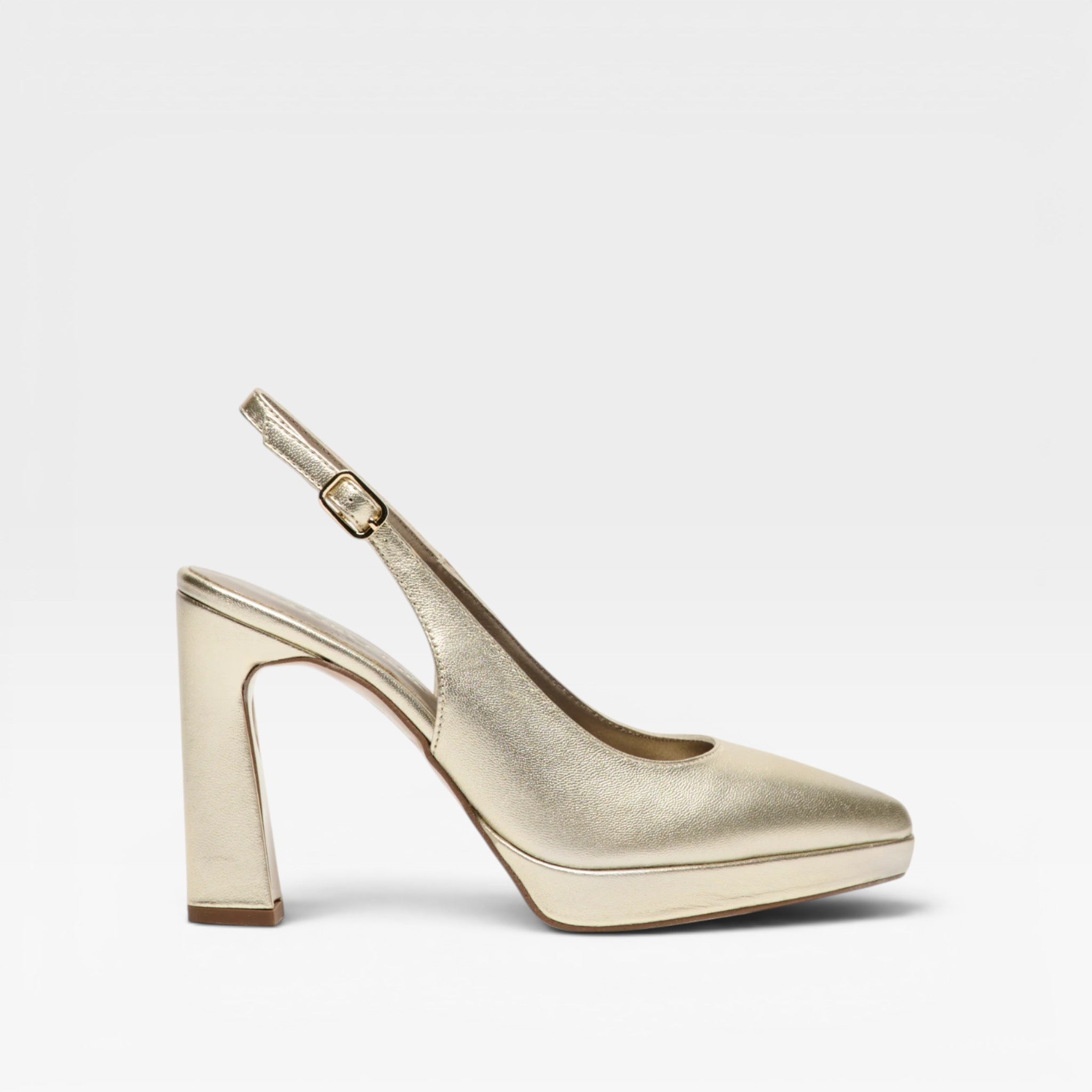 Zapatos Tacón Rena Dorado - Pedro Miralles