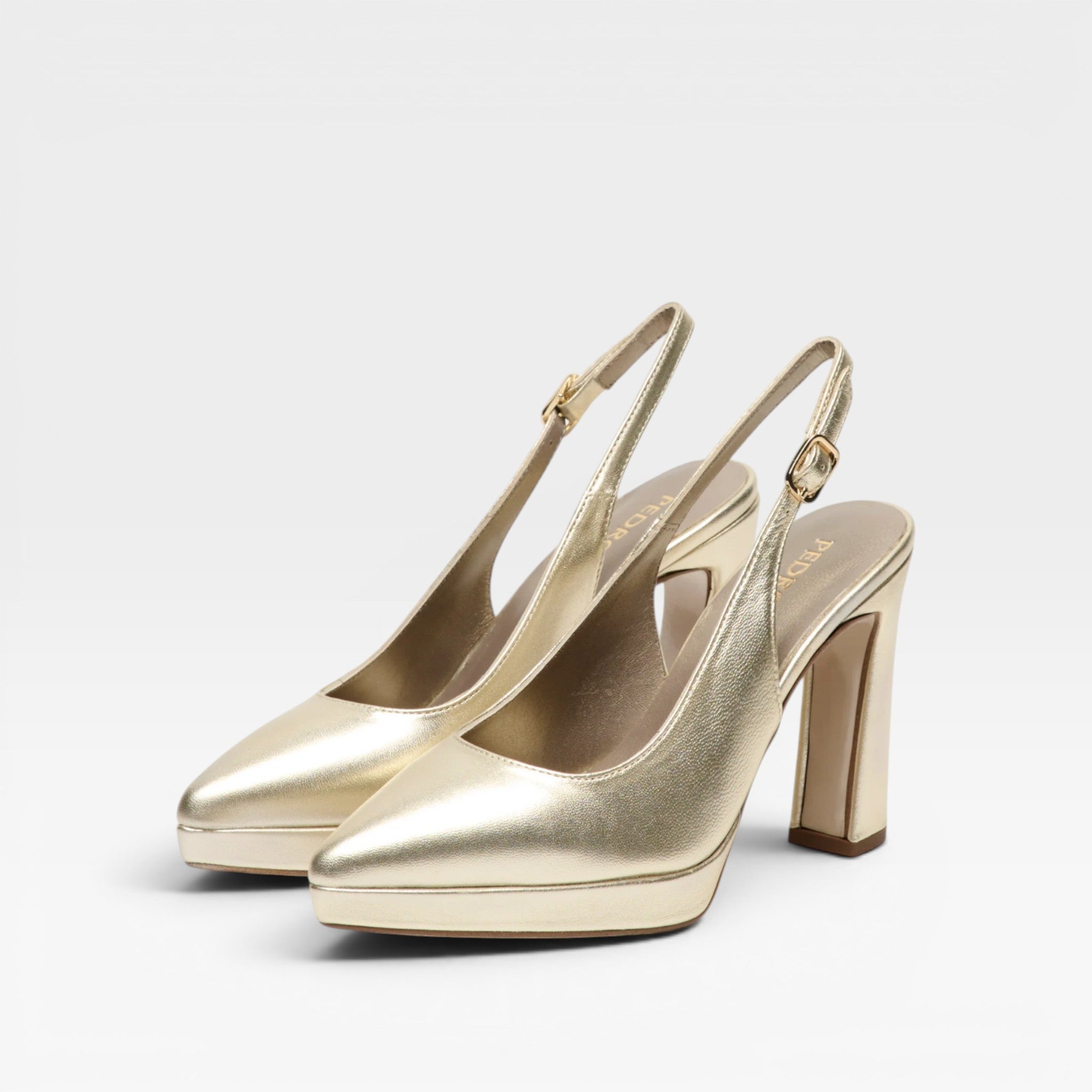 Zapatos Tacón Rena Dorado - Pedro Miralles