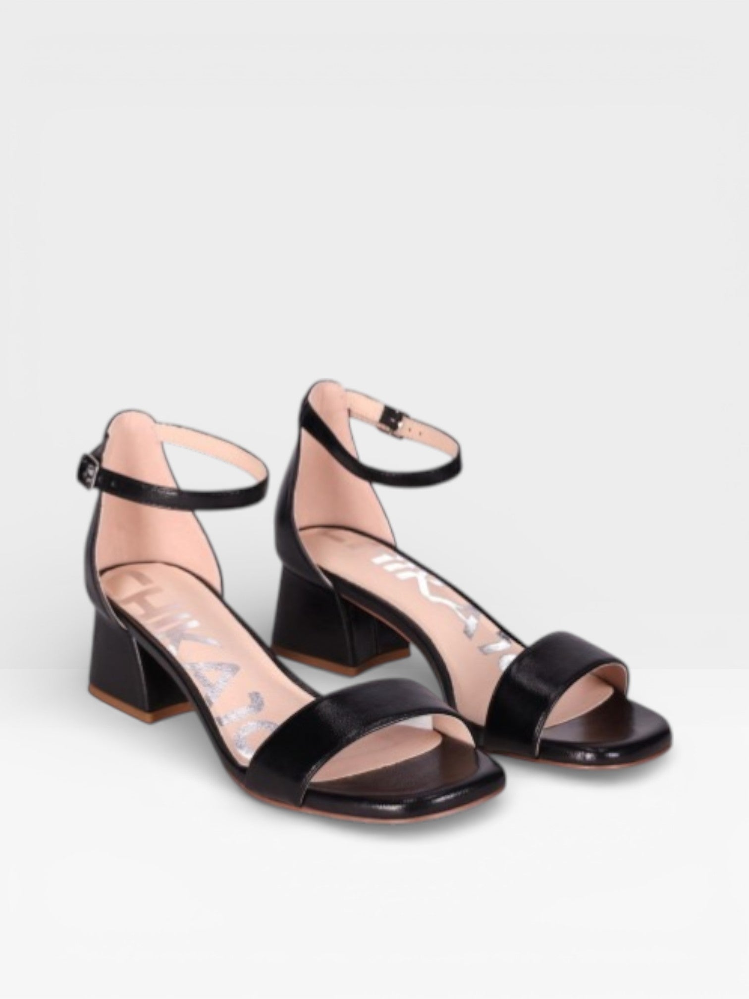 Sandalias Tacón Alto Mujer Plataforma Pala negra - Chika10