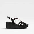 Sandalia negra brillo  - 24horas