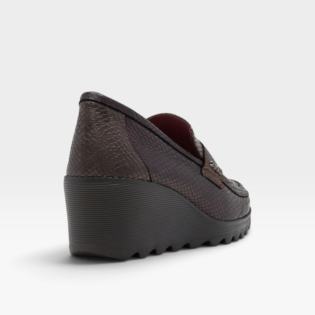 Mocasín plataforma mujer piel combinada - 24 horas