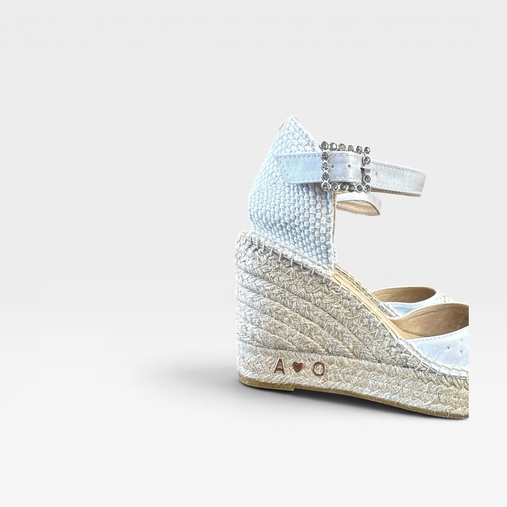 Dalia Cuña 10 cm Raso Blanco - Alhamas