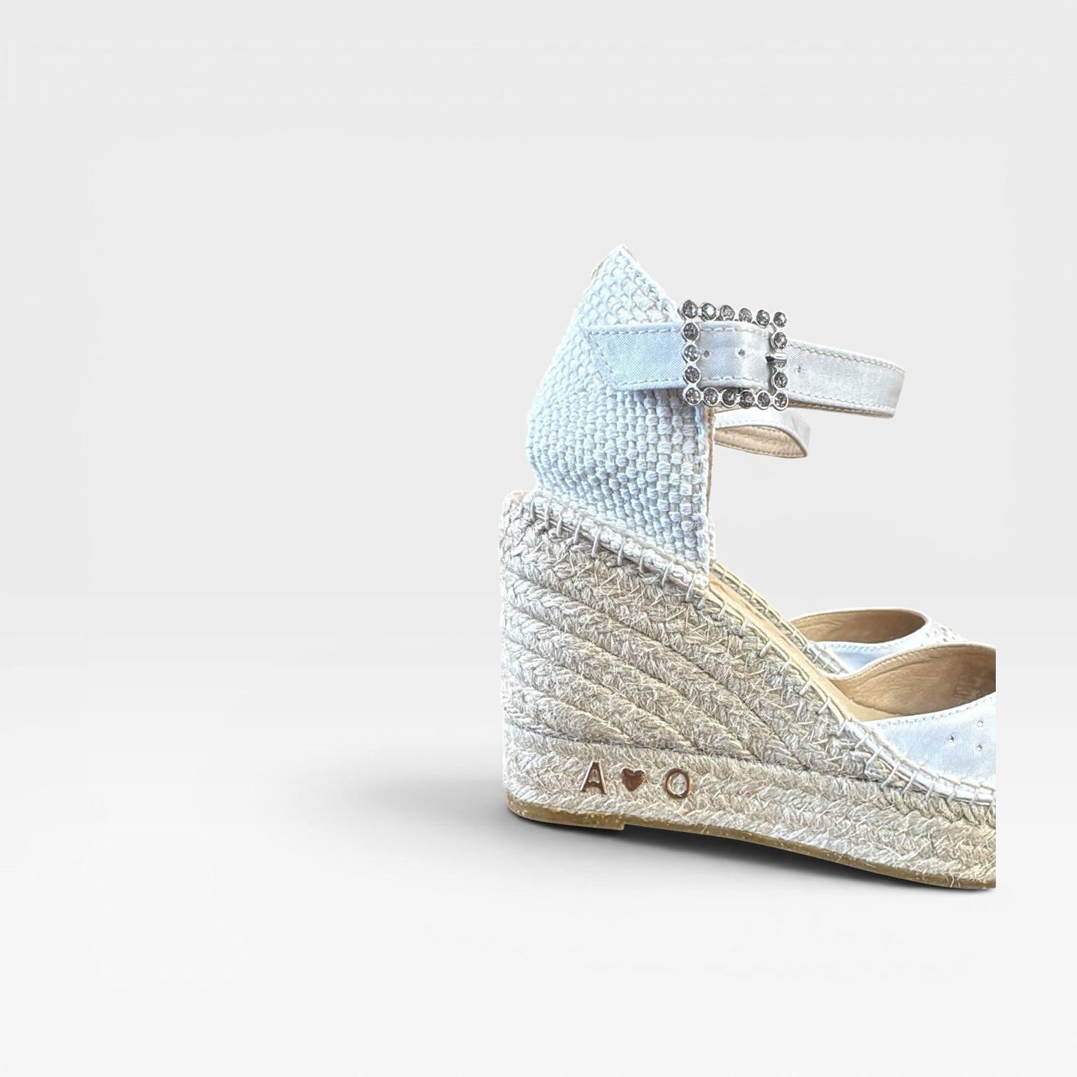 Dalia Cuña 10 cm Raso Blanco - Alhamas