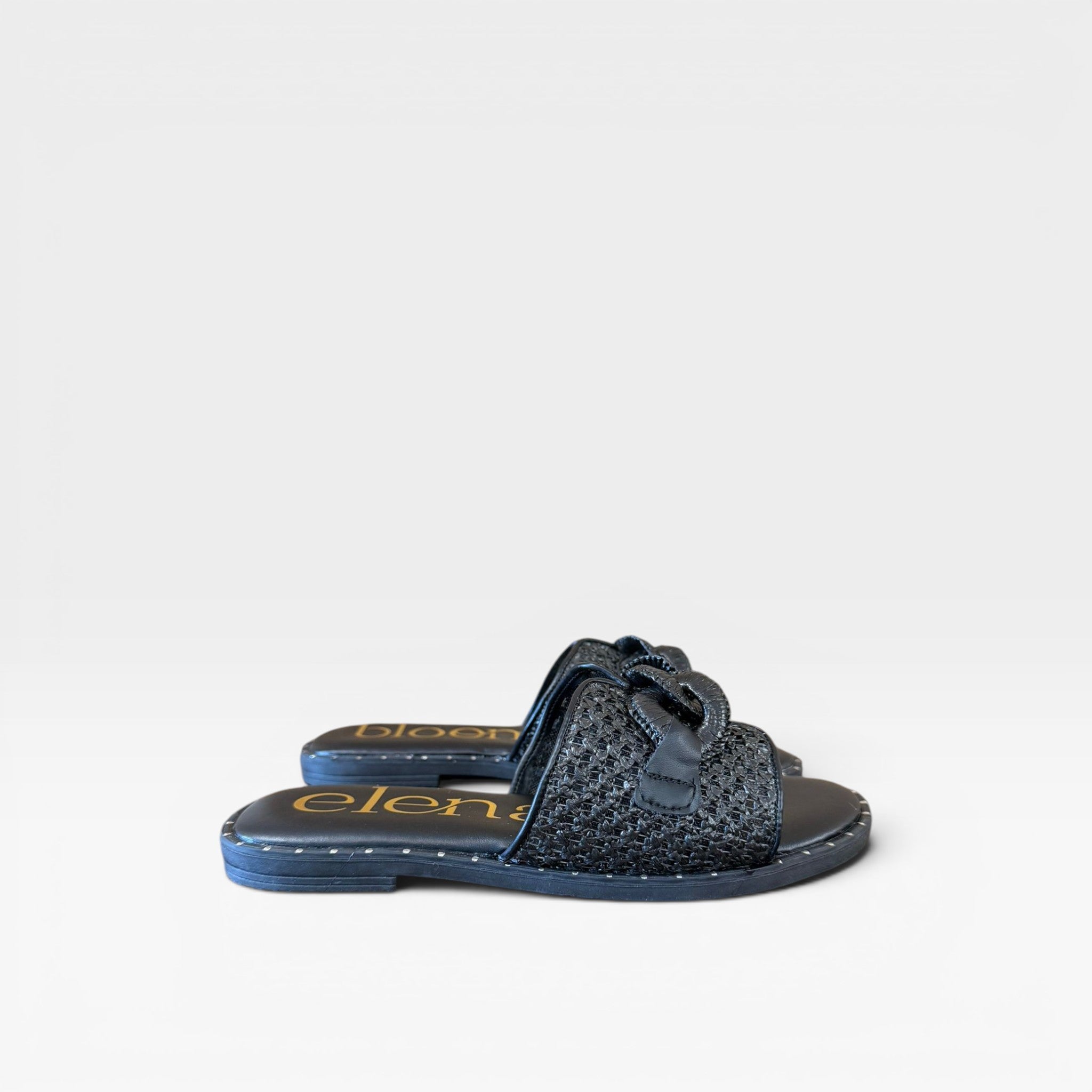 Sandalias negra con detalle de hebilla - Elena Bloom