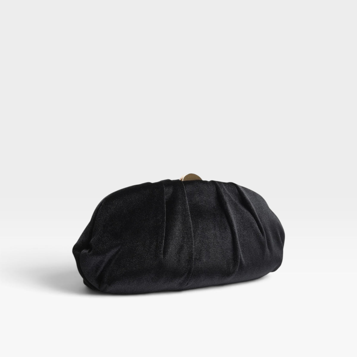 Clutch negro de terciopelo fruncido fiesta cadena - Azarey