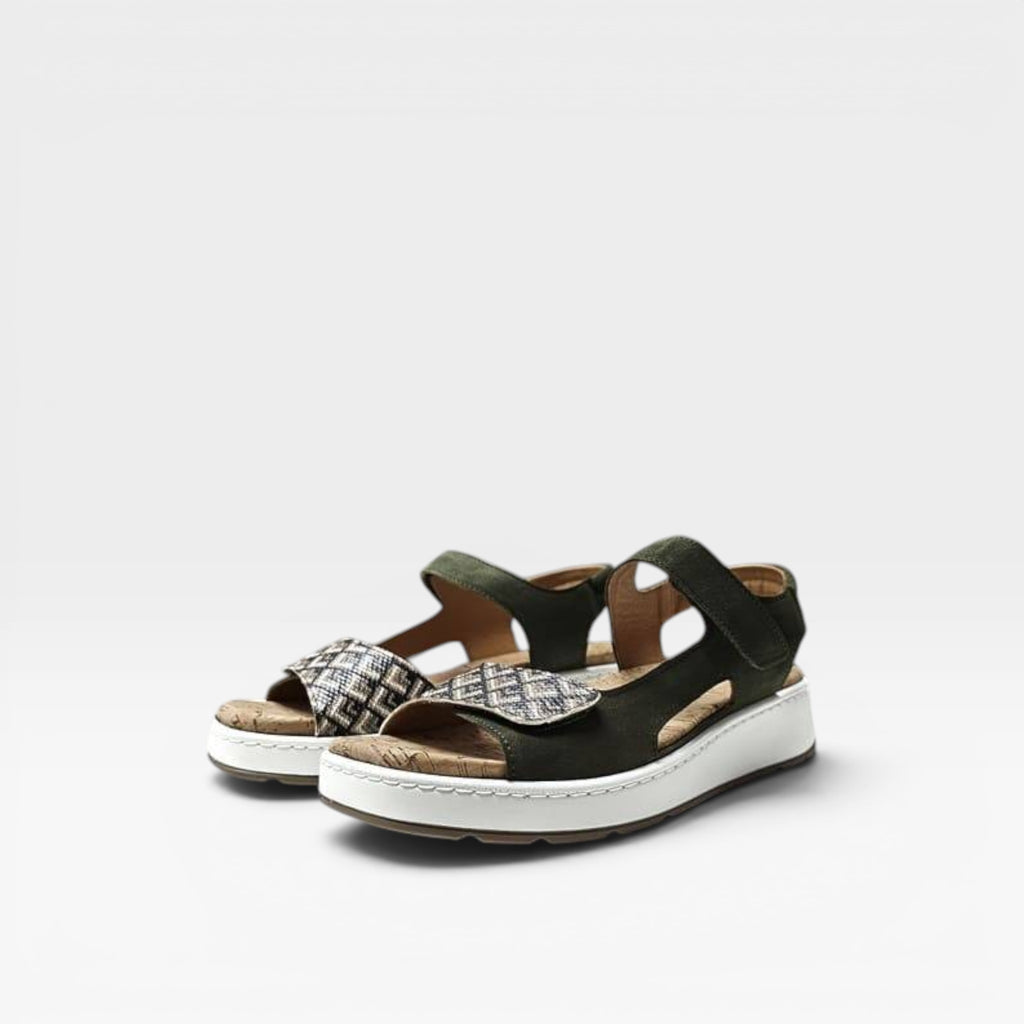 Sandalia ajustable verde Oslo - Comfort Class