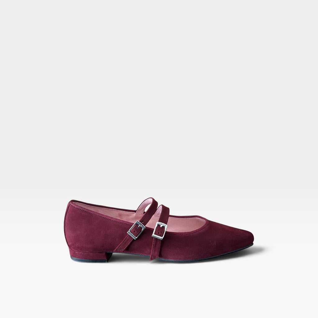Bailarina punta fina terciopelo rojo - Euforia bailarinas
