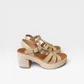 Sandalia tacón Camel  - Carla Tortosa