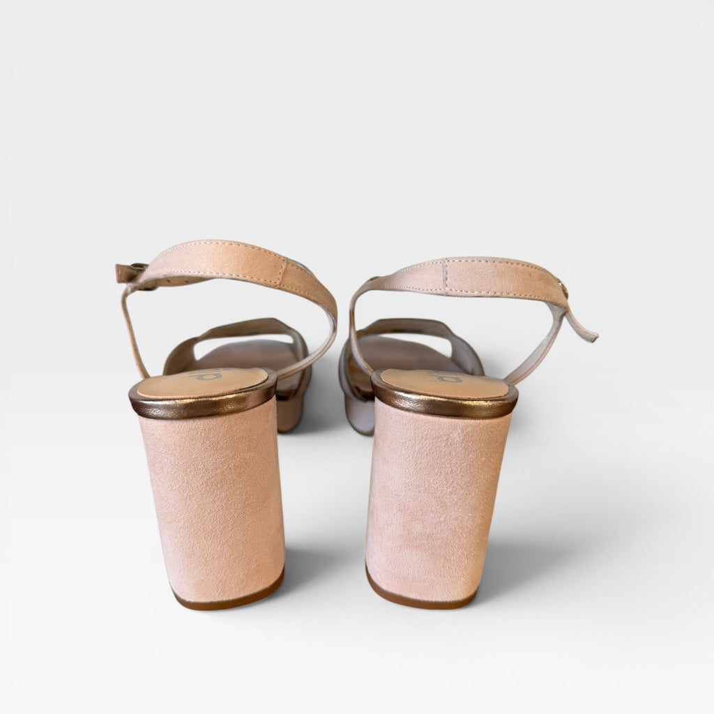 Sandalias rosa nude tacón - Dibia