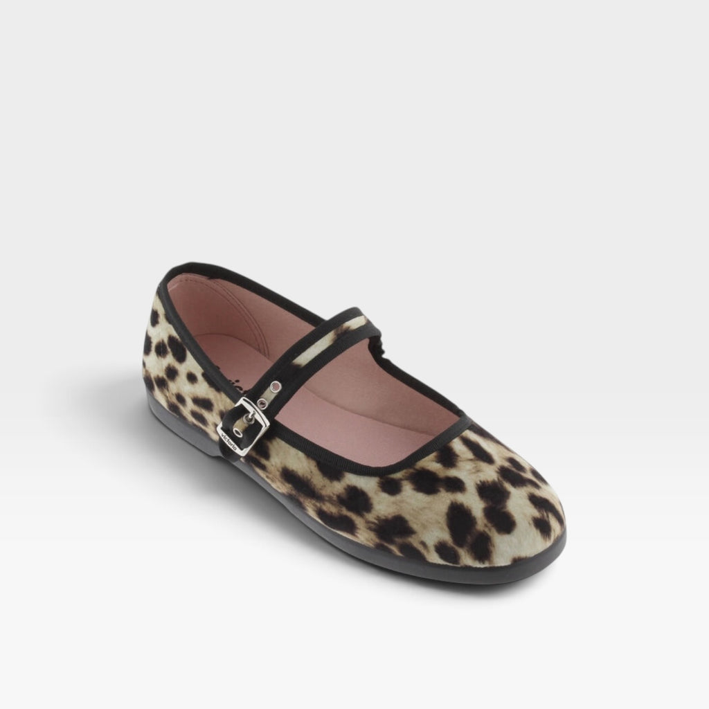 Bailarina terciopelo animal print & hebilla - Victoria