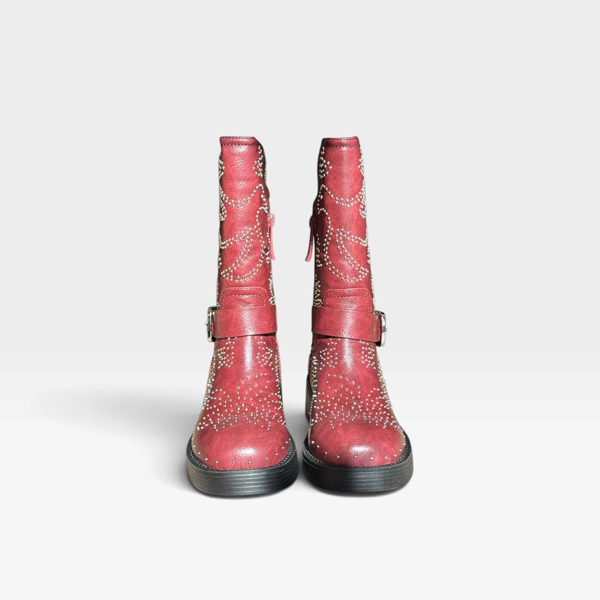 Bota media burdeos tachas  - Noa Harmon