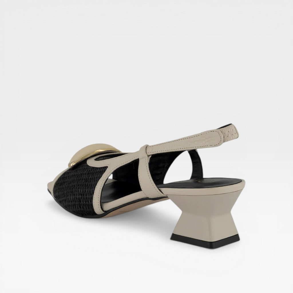 Sandalias negro rafia para mujer con textura tejida - Dibia