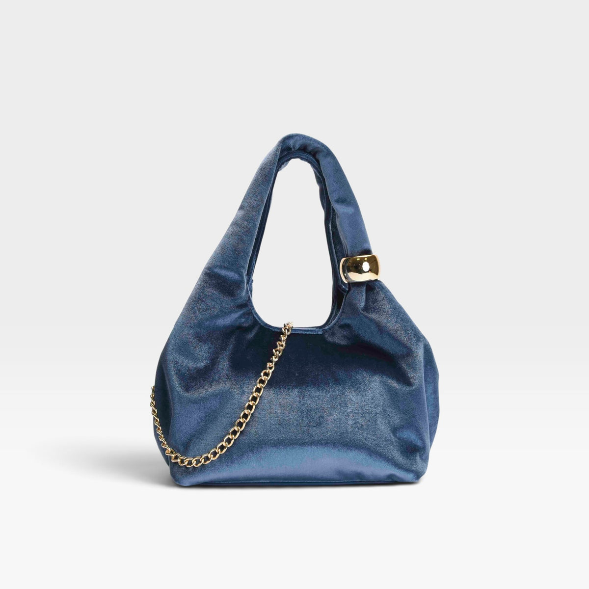 Bolso fiesta azul terciopelo hombro cadena - Azarey