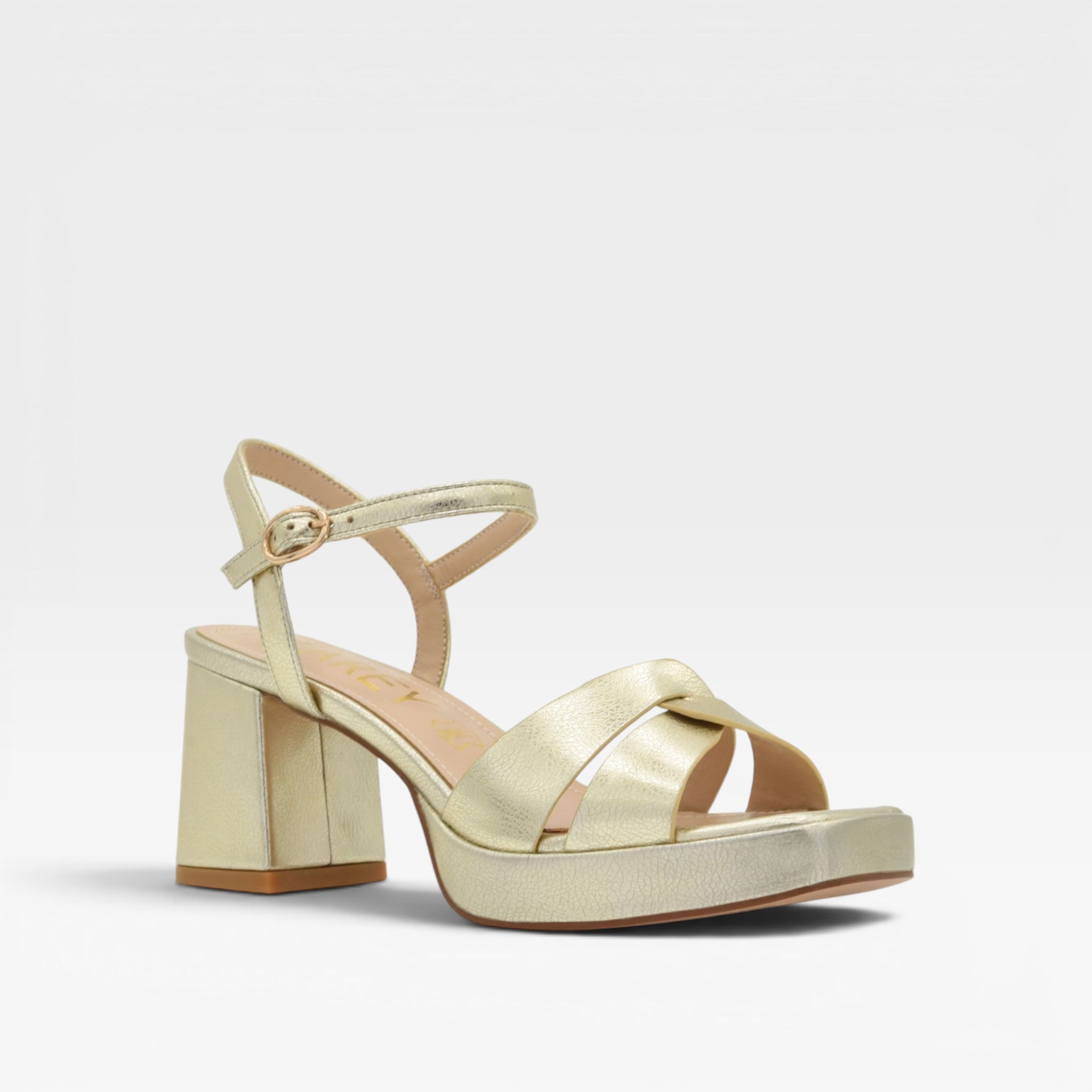 Sandalias Tacón  dorada - Azarey