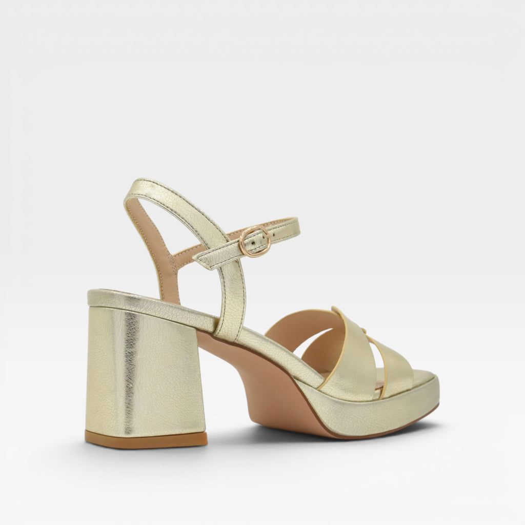 Sandalias Tacón  dorada - Azarey