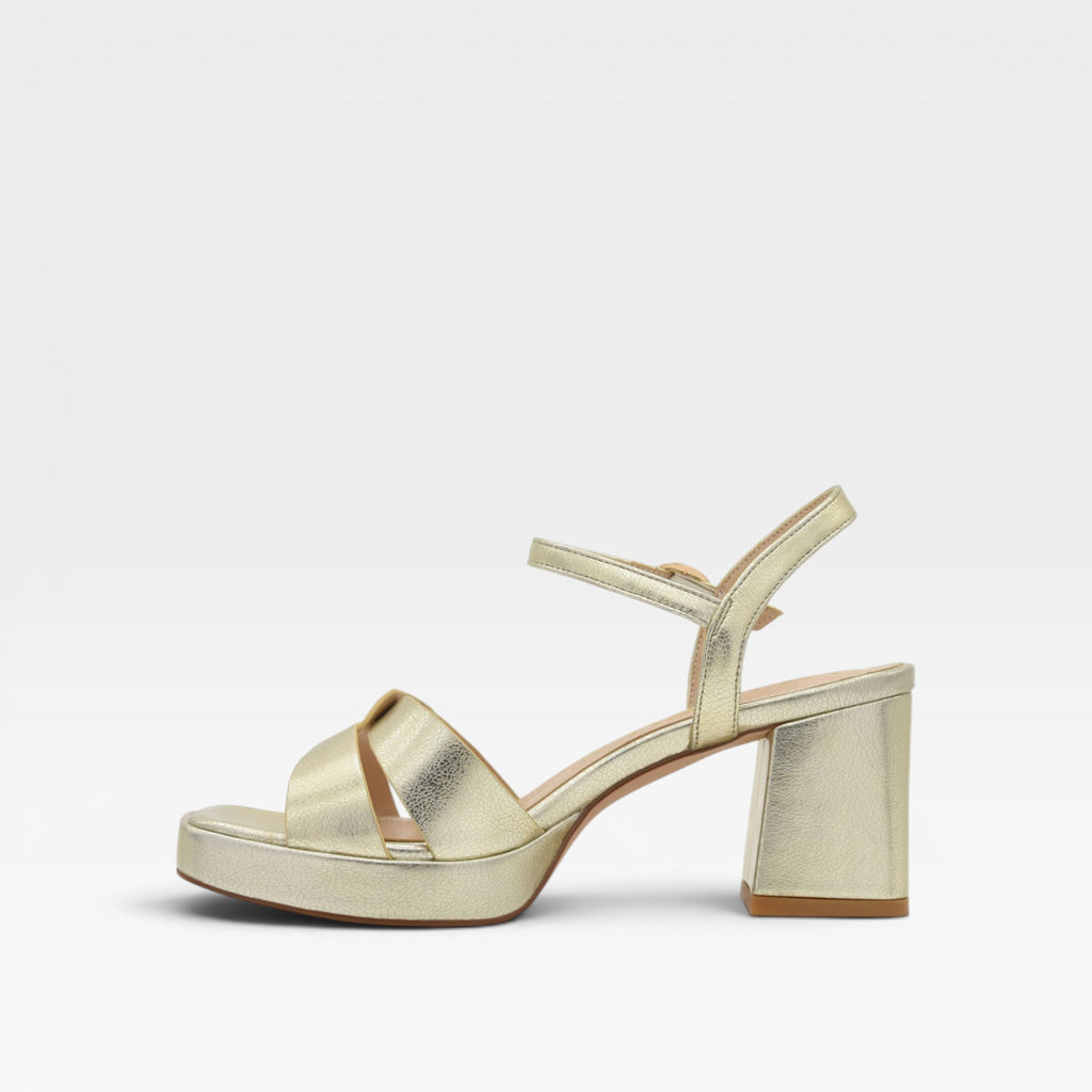 Sandalias Tacón  dorada - Azarey