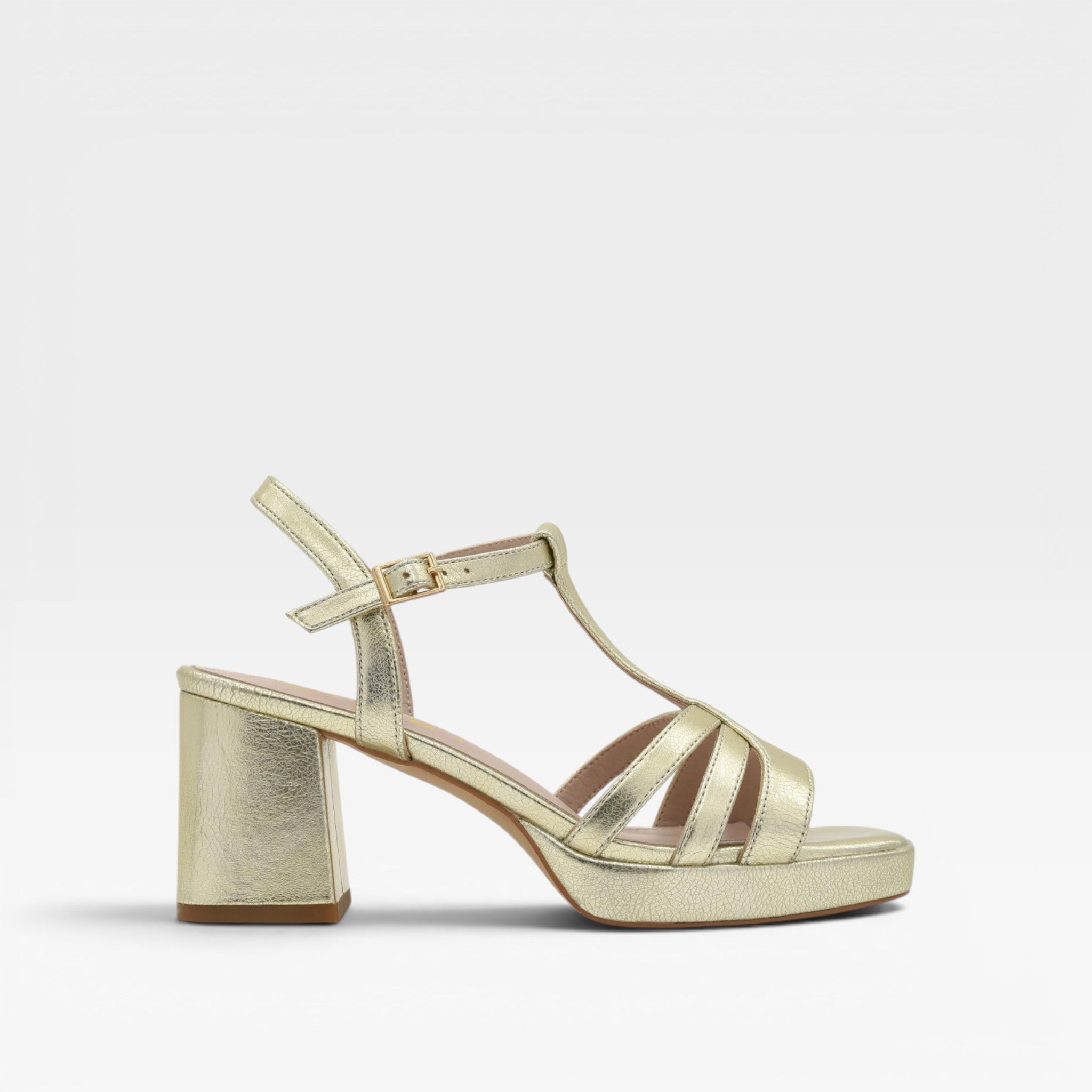 Sandalias Tacón  dorada - Azarey