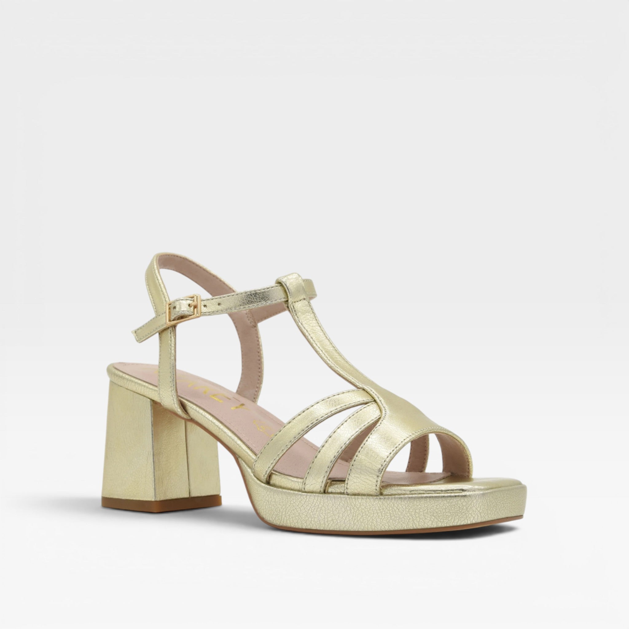 Sandalias Tacón  dorada - Azarey