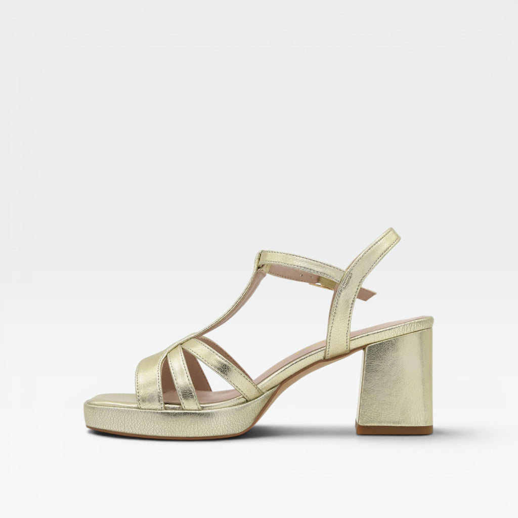 Sandalias Tacón  dorada - Azarey