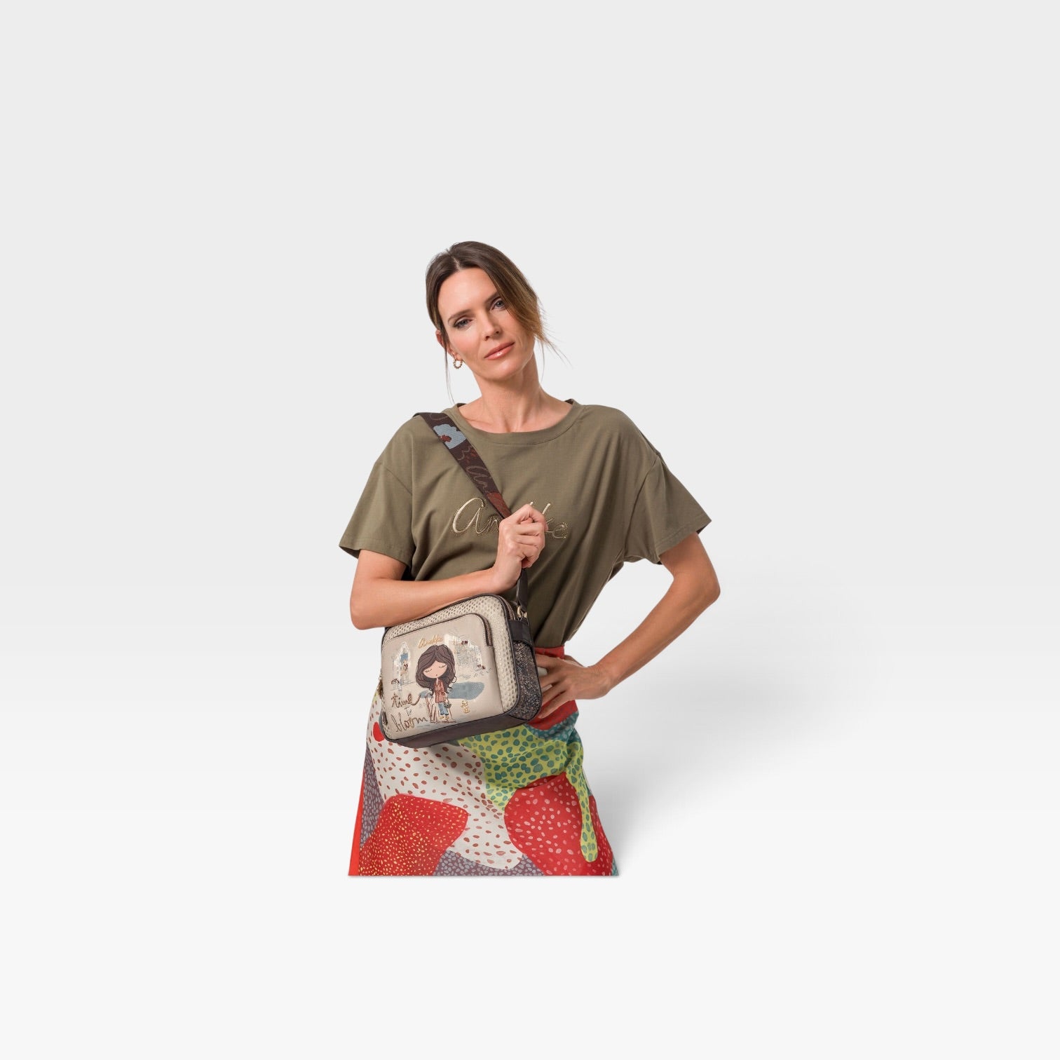 Bandolera con bolsillo frontal Tulip - Anekke