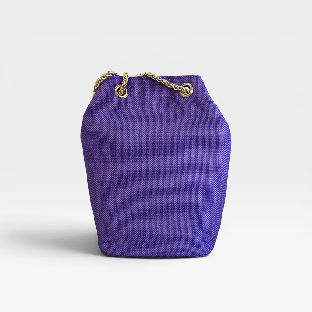 Bolso bombonera fiesta morado con detalle pedrería- Sitara