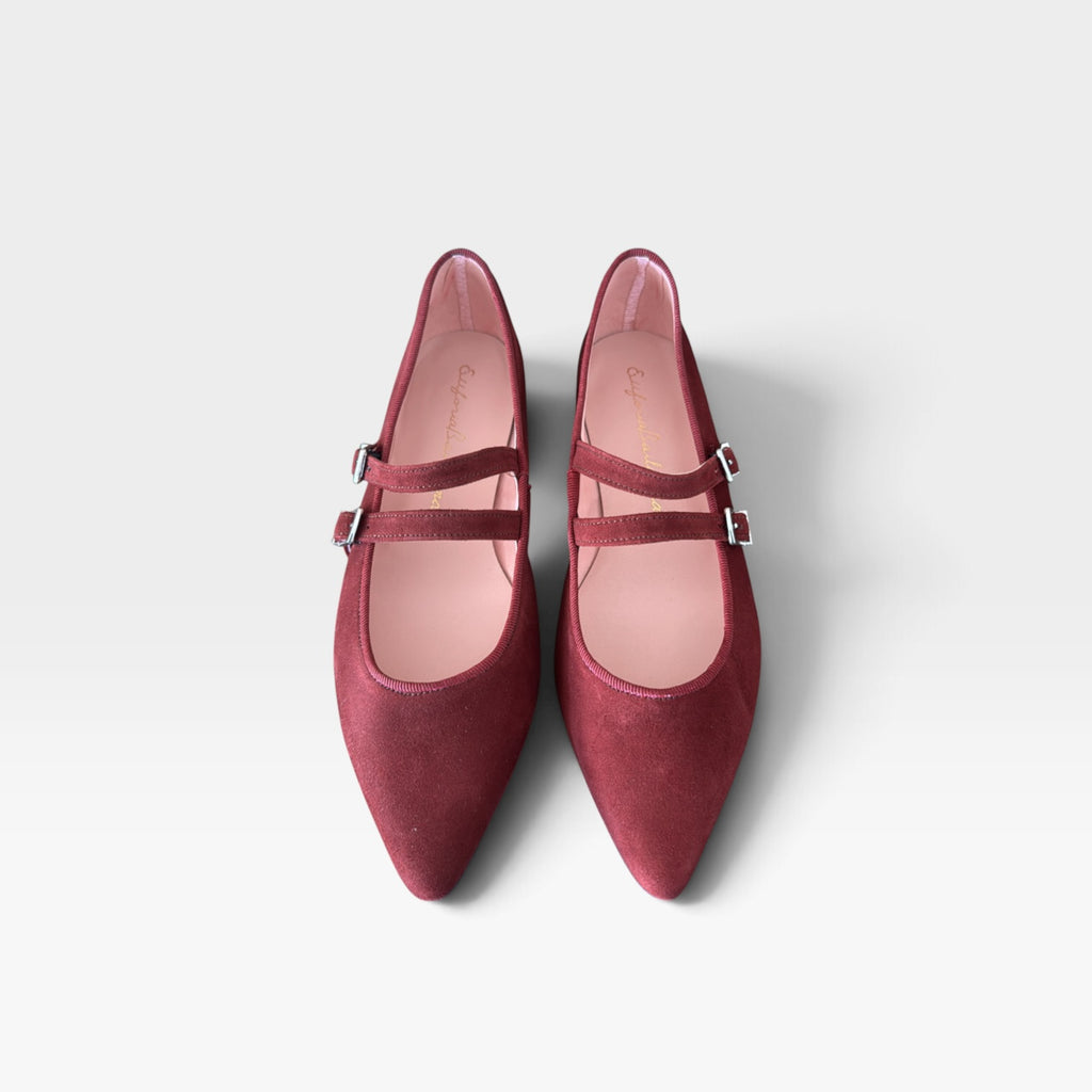 Bailarina punta fina terciopelo rojo - Euforia bailarinas