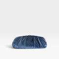 Clutch azul de terciopelo fruncido fiesta cadena - Azarey