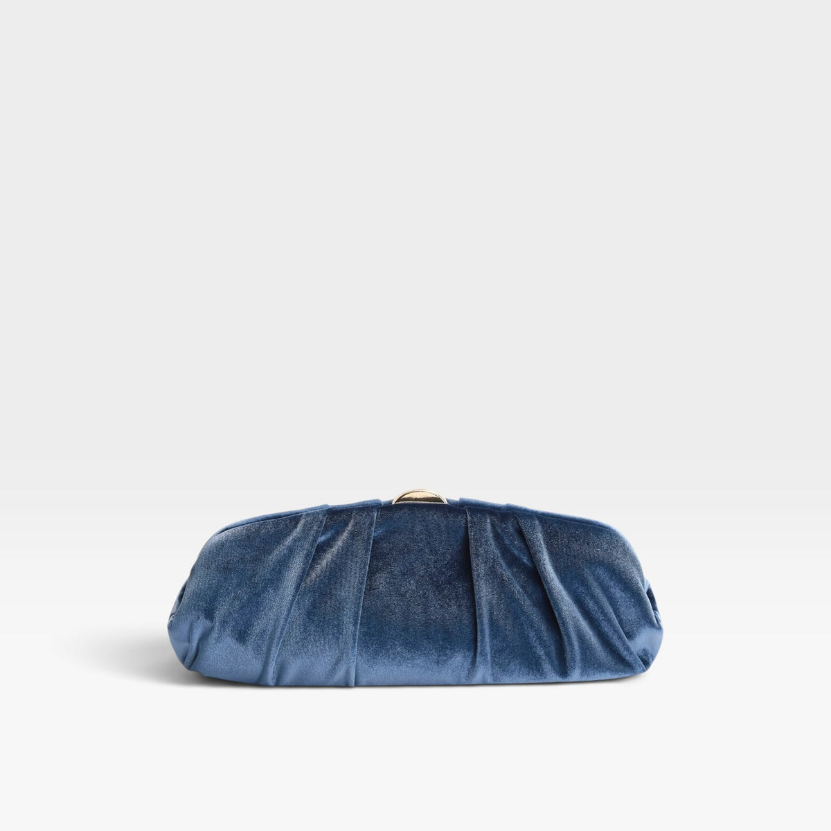 Clutch azul de terciopelo fruncido fiesta cadena - Azarey
