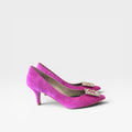 Sandalias fucsia con hebilla joya- Soraya