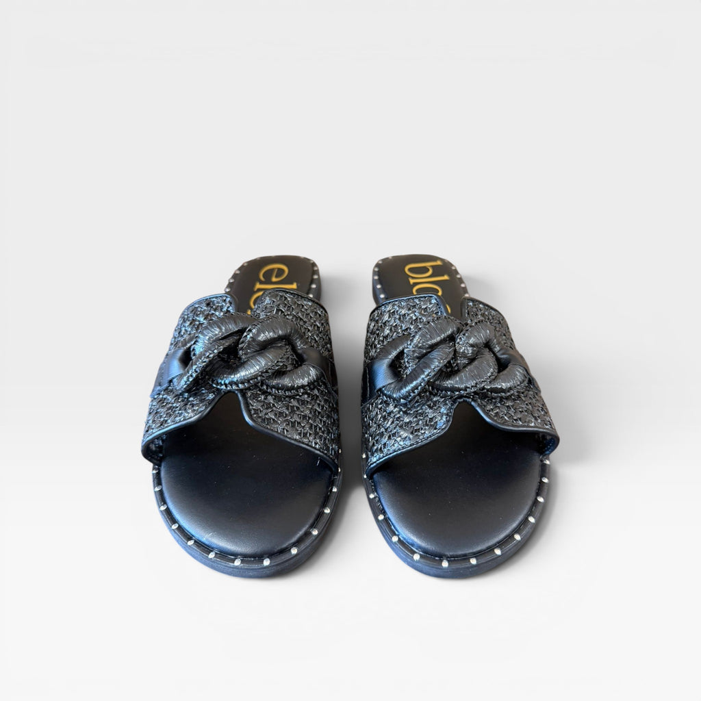 Sandalias negra con detalle de hebilla - Elena Bloom
