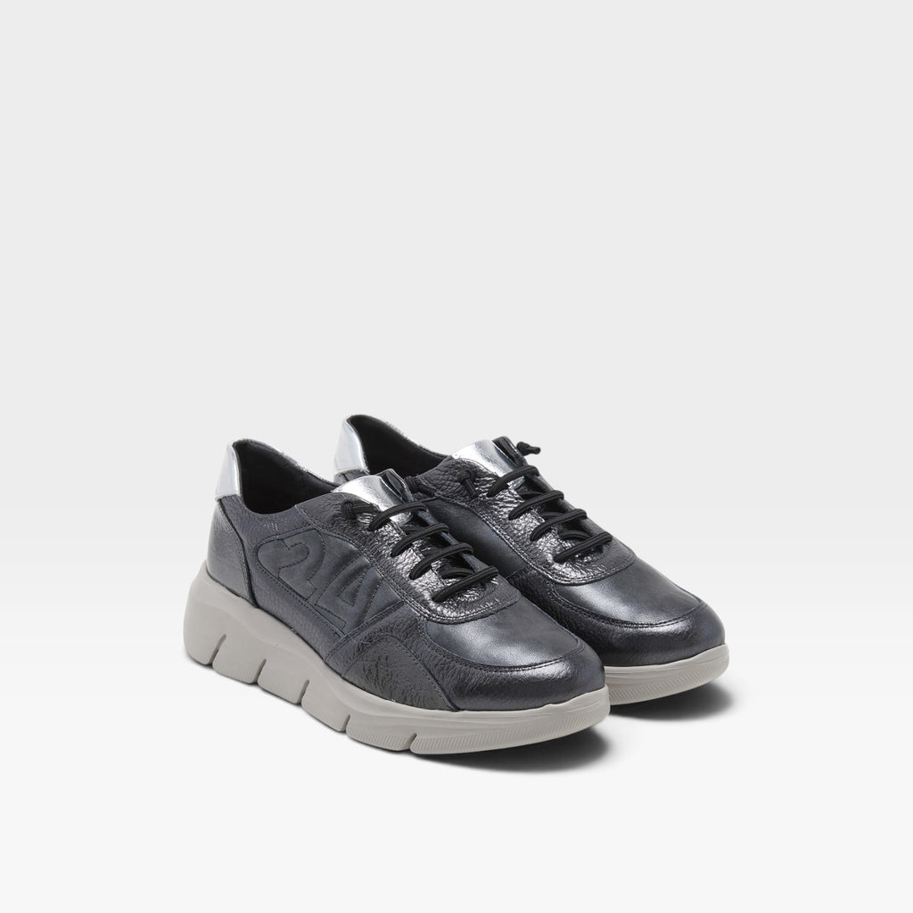 Sneaker piel metalizada cordón elástico - 24 horas