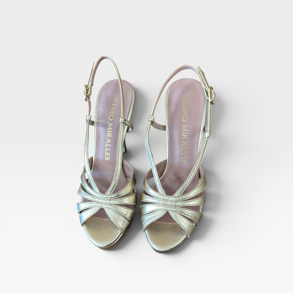Sandalias Tacón Platino - Pedro Miralles