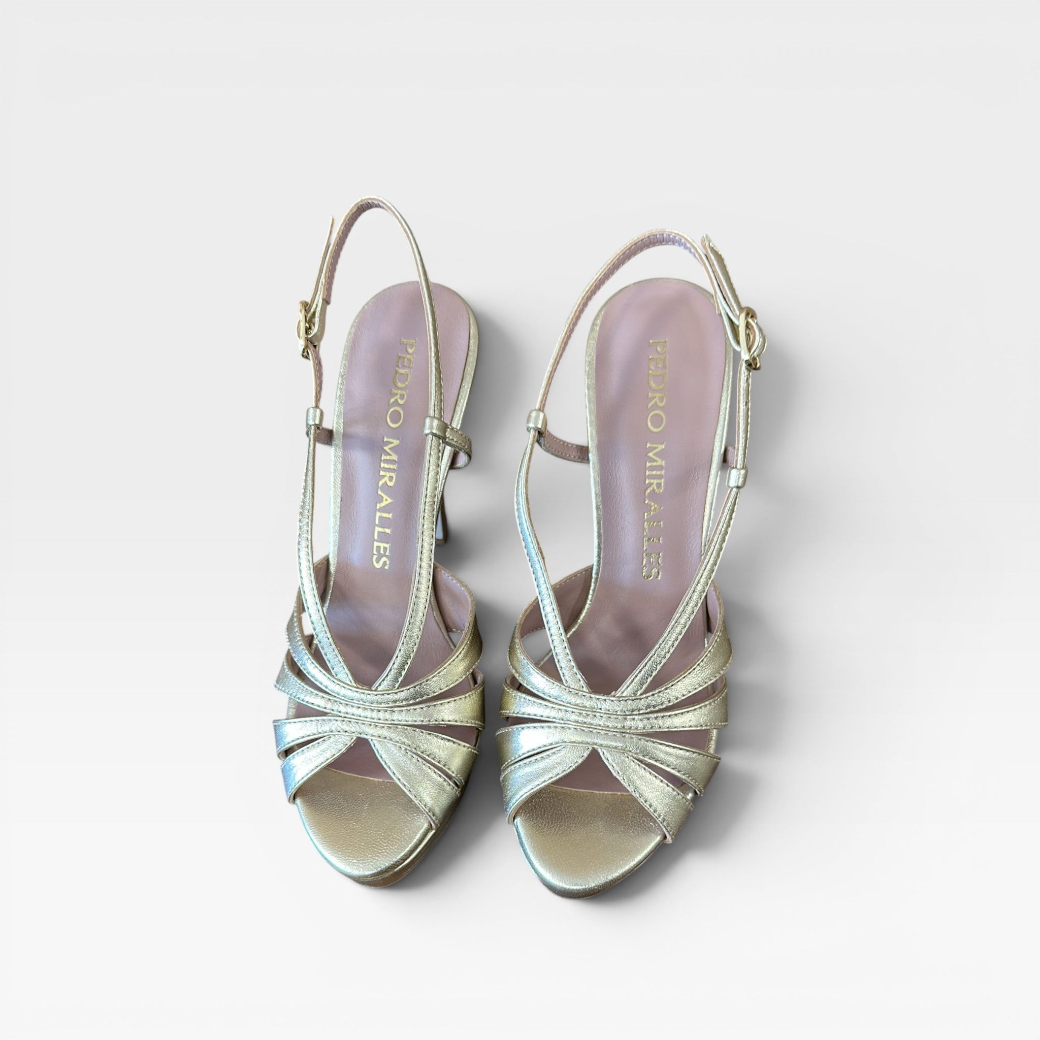 Sandalias Tacón Platino - Pedro Miralles