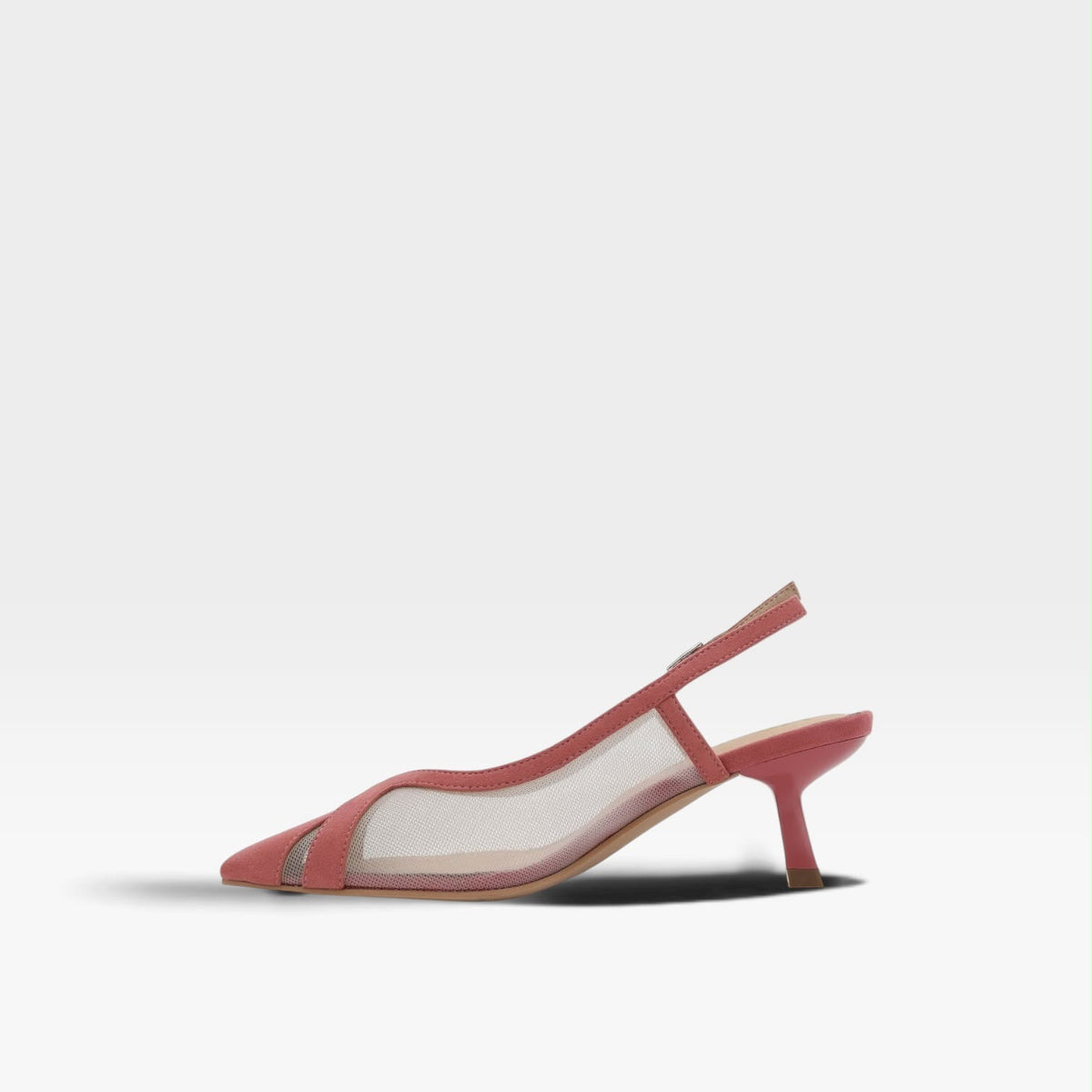 Sandalias de tacón coral con rejilla - Azarey