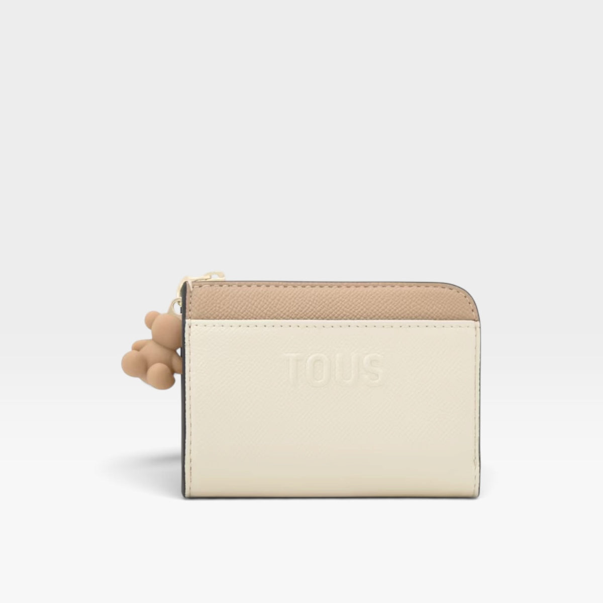 Monedero grande beige y arena Audree Saffiano - Tous