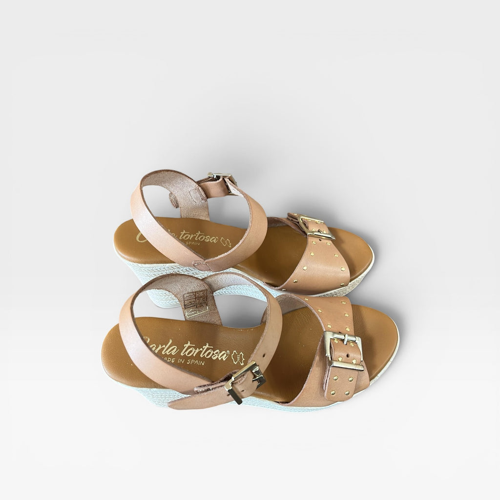 Sandalia tacón Camel  - Carla Tortosa