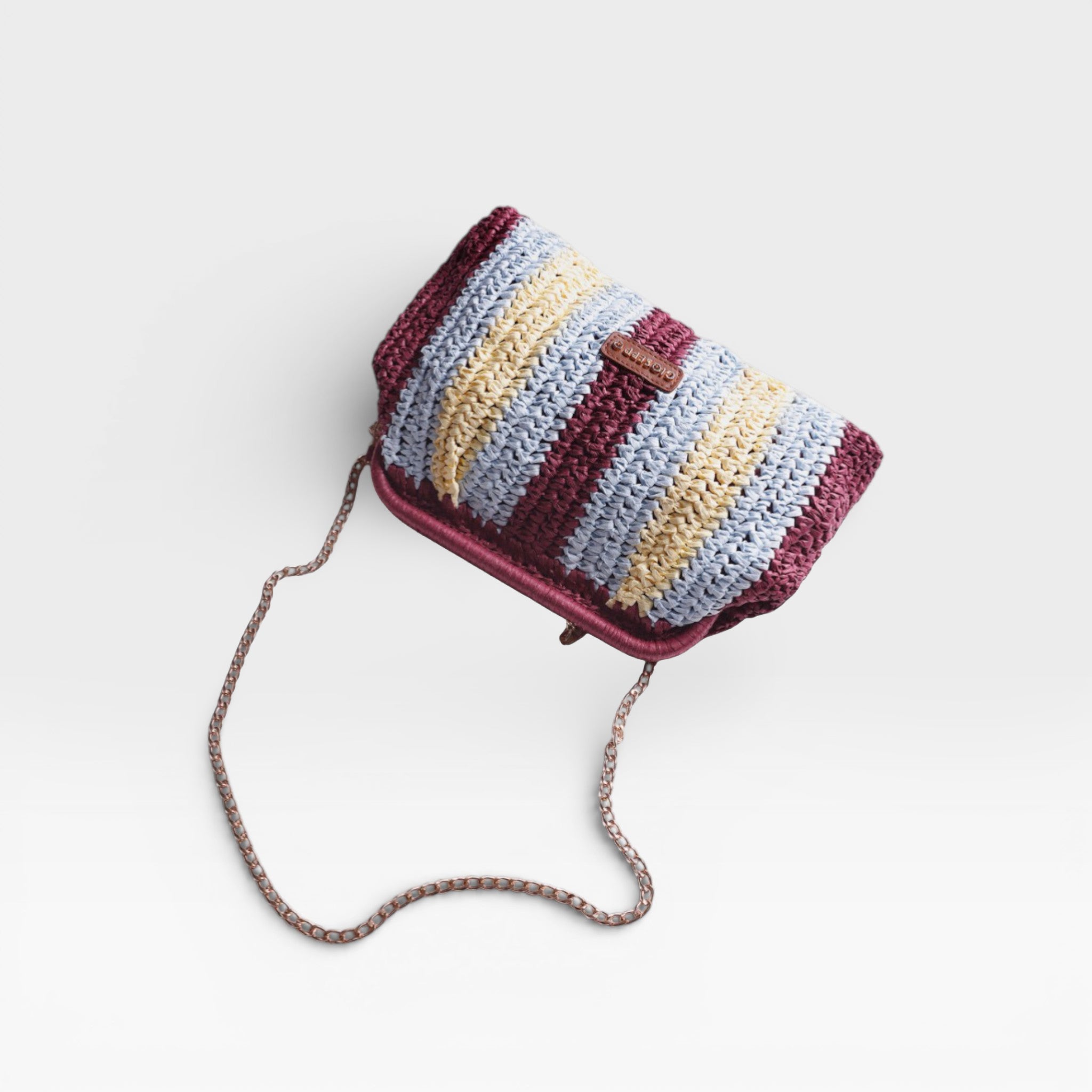 Bolso de Mano Trenzado Raya Matunda Burdeos - Gioseppo