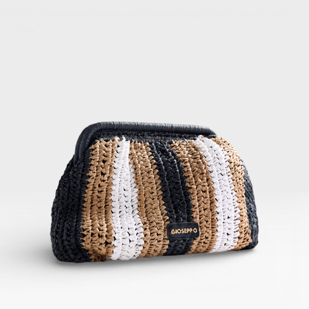 Bolso de Mano Trenzado Raya Matunda Negro - Gioseppo